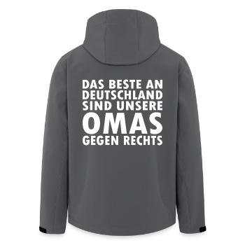 omas gegen rechts - Recycelte Männer Softshell-Jacke von Stanley/Stella - Anthrazit - Hinten - AI Model Male 185 light (185cm)