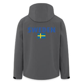 Schweden - Recycelte Männer Softshell-Jacke von Stanley/Stella - Anthrazit - Hinten - AI Model Male 185 light (185cm)
