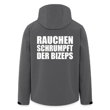rauchen schrumpft der bizeps - Recycelte Männer Softshell-Jacke von Stanley/Stella - Anthrazit - Hinten - AI Model Male 185 light (185cm)