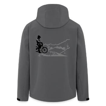 downhill at lago di garda - Recycelte Männer Softshell-Jacke von Stanley/Stella - Anthrazit - Hinten - AI Model Male 185 light (185cm)