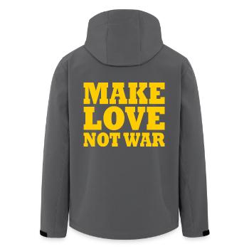 Make love not war - Recycelte Männer Softshell-Jacke von Stanley/Stella - Anthrazit - Hinten - AI Model Male 185 light (185cm)