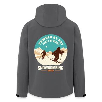 Snowbombing 2025 - Recycelte Männer Softshell-Jacke von Stanley/Stella - Anthrazit - Hinten - AI Model Male 185 light (185cm)