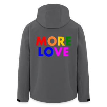 More love - Recycelte Männer Softshell-Jacke von Stanley/Stella - Anthrazit - Hinten - AI Model Male 185 light (185cm)