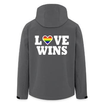 Love wins - Recycelte Männer Softshell-Jacke von Stanley/Stella - Anthrazit - Hinten - AI Model Male 185 light (185cm)
