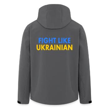 Fight like ukrainian - Recycelte Männer Softshell-Jacke von Stanley/Stella - Anthrazit - Hinten - AI Model Male 185 light (185cm)