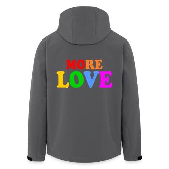 More love - Recycelte Männer Softshell-Jacke von Stanley/Stella - Anthrazit - Hinten - AI Model Male 185 light (185cm)