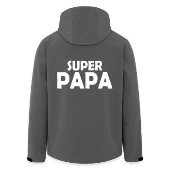 Super papa - Recycelte Männer Softshell-Jacke von Stanley/Stella - Anthrazit - Hinten - AI Model Male 185 light (185cm)