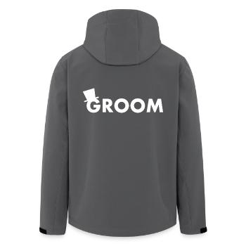 Groom - Recycelte Männer Softshell-Jacke von Stanley/Stella - Anthrazit - Hinten - AI Model Male 185 light (185cm)