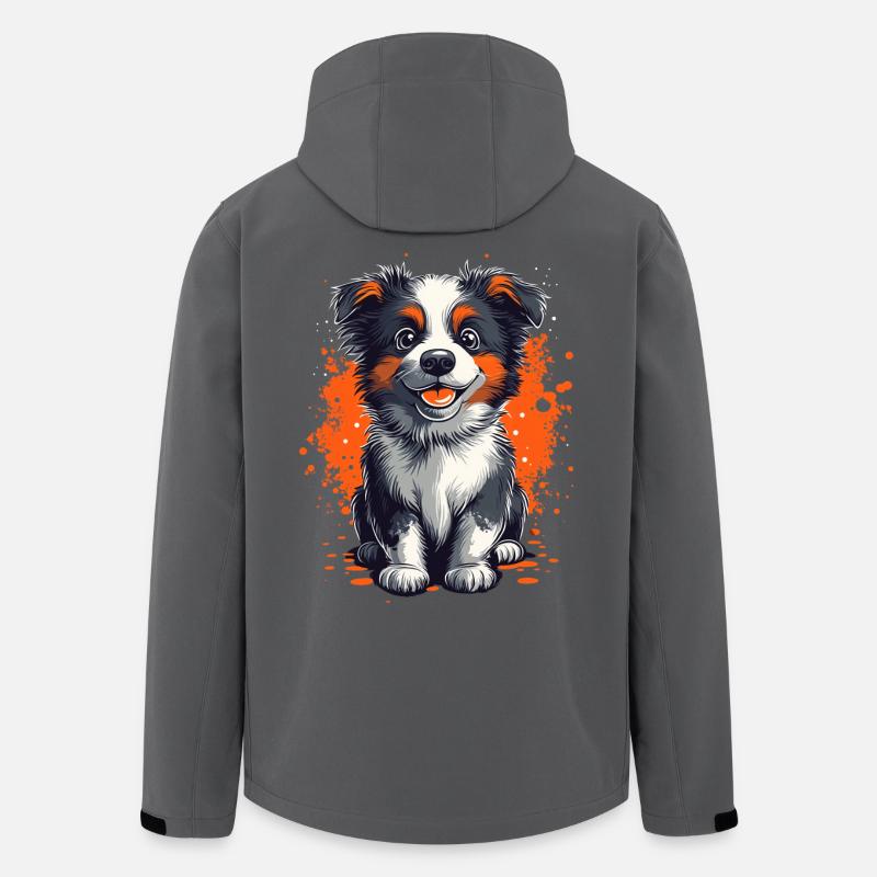 Australian Shepherd Welpe lustiger Hunde Aussie - Recycelte Männer Softshell-Jacke von Stanley/Stella - Anthrazit