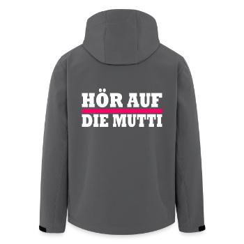 Hör auf die mutti - Recycelte Männer Softshell-Jacke von Stanley/Stella - Anthrazit - Hinten - AI Model Male 185 light (185cm)