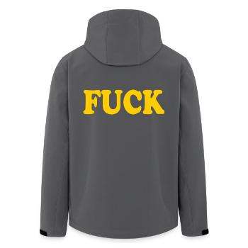 Fuck - Recycelte Männer Softshell-Jacke von Stanley/Stella - Anthrazit - Hinten - AI Model Male 185 light (185cm)
