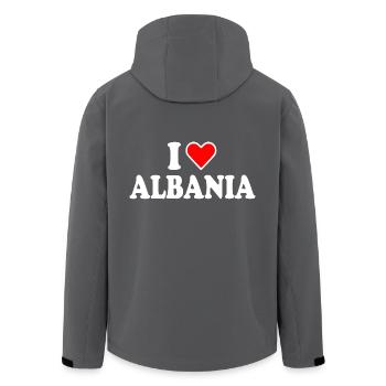 Albanien - Recycelte Männer Softshell-Jacke von Stanley/Stella - Anthrazit - Hinten - AI Model Male 185 light (185cm)