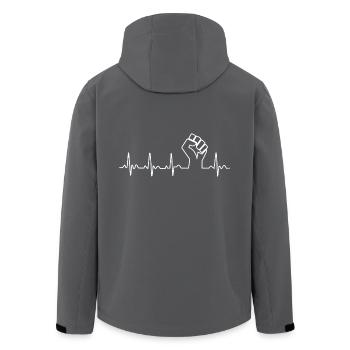 Schwarzes Herz-Shirt - Recycelte Männer Softshell-Jacke von Stanley/Stella - Anthrazit - Hinten - AI Model Male 185 light (185cm)