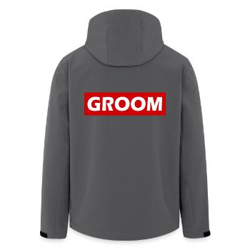Groom - Recycelte Männer Softshell-Jacke von Stanley/Stella - Anthrazit - Hinten - AI Model Male 185 light (185cm)