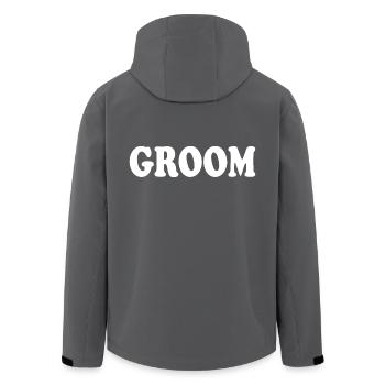Groom - Recycelte Männer Softshell-Jacke von Stanley/Stella - Anthrazit - Hinten - AI Model Male 185 light (185cm)