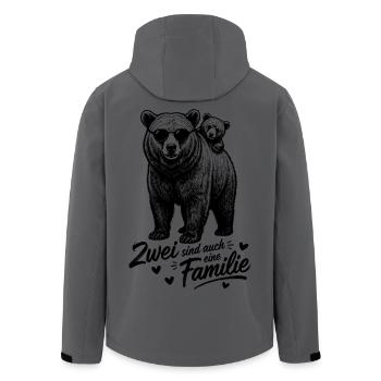 Bären Papa Kind Baby - Zwei sind auch eine Familie - Recycelte Männer Softshell-Jacke von Stanley/Stella - Anthrazit - Hinten - AI Model Male 185 light (185cm)