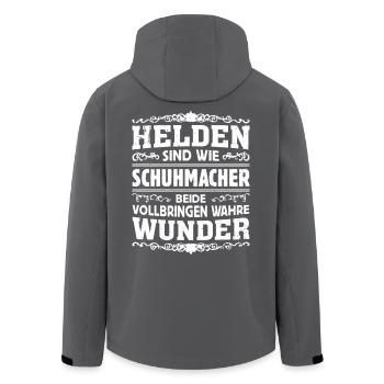 Schuhmacher - Helden - Recycelte Männer Softshell-Jacke von Stanley/Stella - Anthrazit - Hinten - AI Model Male 185 light (185cm)