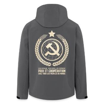 Kommunistischer Internationalismus - Recycelte Männer Softshell-Jacke von Stanley/Stella - Anthrazit - Hinten - AI Model Male 185 light (185cm)