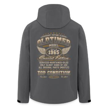 Oldtimer Baujahr 1965 Jahrgang Geburtstag Geschenk - Recycelte Männer Softshell-Jacke von Stanley/Stella - Anthrazit - Hinten - AI Model Male 185 light (185cm)