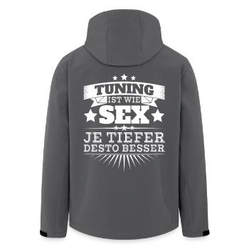 Tuning ist wie Sex - Recycelte Männer Softshell-Jacke von Stanley/Stella - Anthrazit - Hinten - AI Model Male 185 light (185cm)