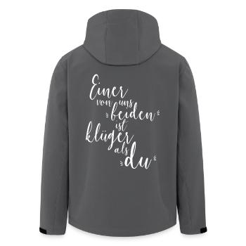 Einer Von Uns Beiden Ist Klüger Als Du Spruch - Recycelte Männer Softshell-Jacke von Stanley/Stella - Anthrazit - Hinten - AI Model Male 185 light (185cm)