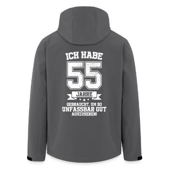 55. Geburtstag Habe 55 Jahre Gebraucht Geschenk - Recycelte Männer Softshell-Jacke von Stanley/Stella - Anthrazit - Hinten - AI Model Male 185 light (185cm)