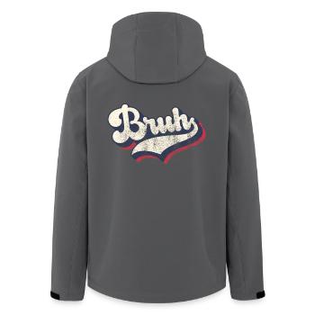 Vintage Retro Bruh Slang Meme Sarkastisch - Recycelte Männer Softshell-Jacke von Stanley/Stella - Anthrazit - Hinten - AI Model Male 185 light (185cm)