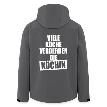 Viele Köche Verderben Die Köchin Küche Kochen Koch - Recycelte Männer Softshell-Jacke von Stanley/Stella - Anthrazit - Hinten - AI Model Male 185 light (185cm)