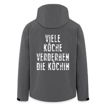 Viele Köche Verderben Die Köchin Küche Kochen Koch - Recycelte Männer Softshell-Jacke von Stanley/Stella - Anthrazit - Hinten - AI Model Male 185 light (185cm)