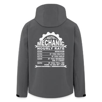 Auto Mechanic Hourly Rate - Recycelte Männer Softshell-Jacke von Stanley/Stella - Anthrazit - Hinten - AI Model Male 185 light (185cm)