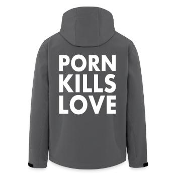 Porn kills love - Recycelte Männer Softshell-Jacke von Stanley/Stella - Anthrazit - Hinten - AI Model Male 185 light (185cm)