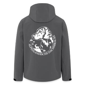 ALPENLÄNDISCHE DACHSBRACKE Hundeportrait Wilsigns - Recycelte Männer Softshell-Jacke von Stanley/Stella - Anthrazit - Hinten - AI Model Male 185 light (185cm)
