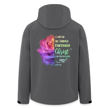 I Can Do All Things Through Christ LGBT Jesus - Recycelte Männer Softshell-Jacke von Stanley/Stella - Anthrazit - Hinten - AI Model Male 185 light (185cm)