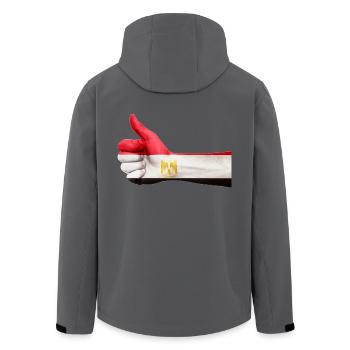 ÄGYPTEN / EGYPT DAUMEN - Recycelte Männer Softshell-Jacke von Stanley/Stella - Anthrazit - Hinten - AI Model Male 185 light (185cm)