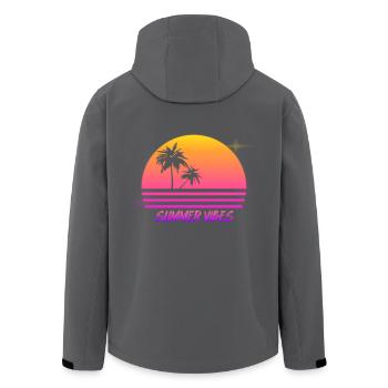 Sommer Vibes Retro Synth Sonnenuntergang Stil Shirt - Recycelte Männer Softshell-Jacke von Stanley/Stella - Anthrazit - Hinten - AI Model Male 185 light (185cm)