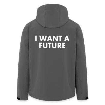 I want a future - Recycelte Männer Softshell-Jacke von Stanley/Stella - Anthrazit - Hinten - AI Model Male 185 light (185cm)