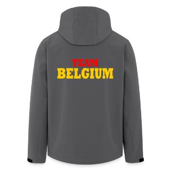Belgien - Recycelte Männer Softshell-Jacke von Stanley/Stella - Anthrazit - Hinten - AI Model Male 185 light (185cm)