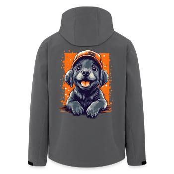 Labrador Welpe lustiger Hund Hunde - Recycelte Männer Softshell-Jacke von Stanley/Stella - Anthrazit - Hinten - AI Model Male 185 light (185cm)