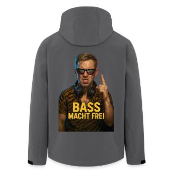 Bass macht frei Rave Festival Motiv für EDM Fans - Recycelte Männer Softshell-Jacke von Stanley/Stella - Anthrazit - Hinten - AI Model Male 185 light (185cm)