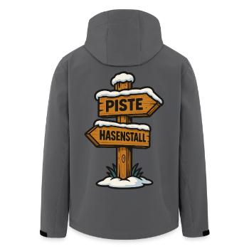 Piste Hasenstall Apres Ski - Recycelte Männer Softshell-Jacke von Stanley/Stella - Anthrazit - Hinten - AI Model Male 185 light (185cm)