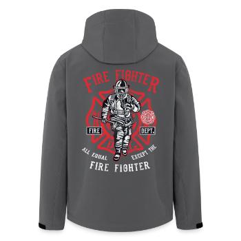 EXCEPT THE FIRE FIGHTER - Feuerwehrmann Shirt - Recycelte Männer Softshell-Jacke von Stanley/Stella - Anthrazit - Hinten - AI Model Male 185 light (185cm)