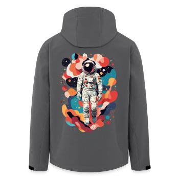 Astronaut - Recycelte Männer Softshell-Jacke von Stanley/Stella - Anthrazit - Hinten - AI Model Male 185 light (185cm)
