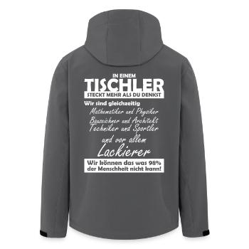 Tischler - Recycelte Männer Softshell-Jacke von Stanley/Stella - Anthrazit - Hinten - AI Model Male 185 light (185cm)