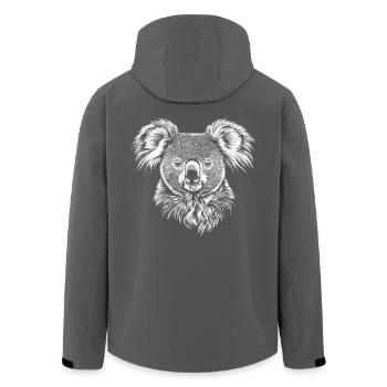 Koala Portrait Koalabär Australien Tiere - Recycelte Männer Softshell-Jacke von Stanley/Stella - Anthrazit - Hinten - AI Model Male 185 light (185cm)