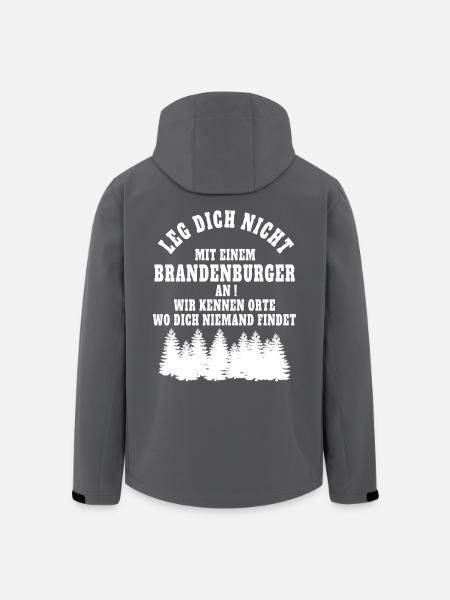 Leg dich nicht mit einem Brandenburger - Recycelte Männer Softshell-Jacke von Stanley/Stella - Anthrazit