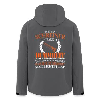 Ich bin Schreiner - Recycelte Männer Softshell-Jacke von Stanley/Stella - Anthrazit - Hinten - AI Model Male 185 light (185cm)