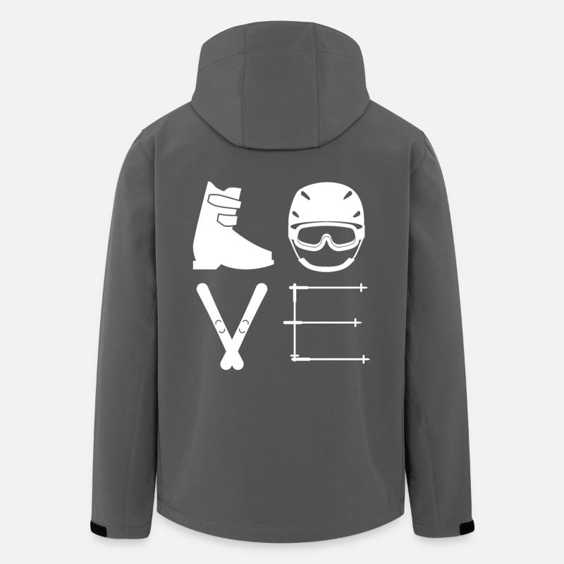 ski amour - Veste softshell homme en polyester recyclé Stanley/Stella - charbon