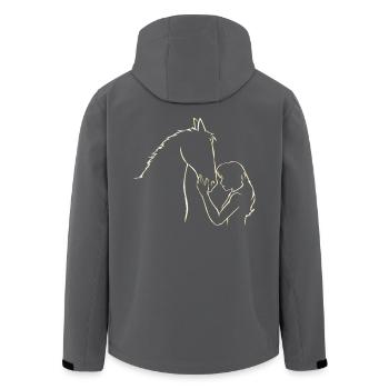 Pferde Mädchen Pferd Reiten Reiter Reitsport - Recycelte Männer Softshell-Jacke von Stanley/Stella - Anthrazit - Hinten - AI Model Male 185 light (185cm)