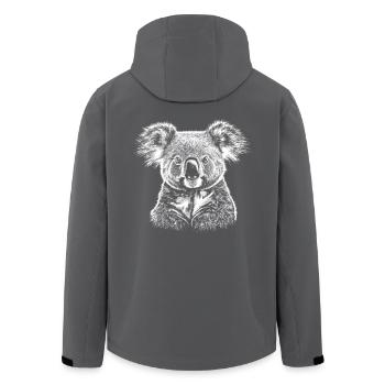 Koala Portrait Koalabär Australien Tiere - Recycelte Männer Softshell-Jacke von Stanley/Stella - Anthrazit - Hinten - AI Model Male 185 light (185cm)