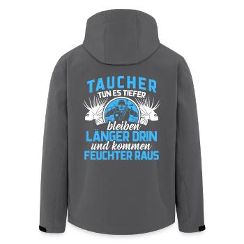 Taucher sind länger drin - Recycelte Männer Softshell-Jacke von Stanley/Stella - Anthrazit - Hinten - AI Model Male 185 light (185cm)